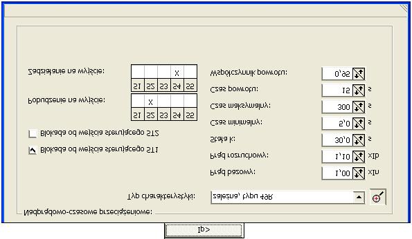 OPROGRAMOWAIA F Zakładka Ip> pozwala na sparametryzowanie danych zabezpieczenia nadprądowoczasowego