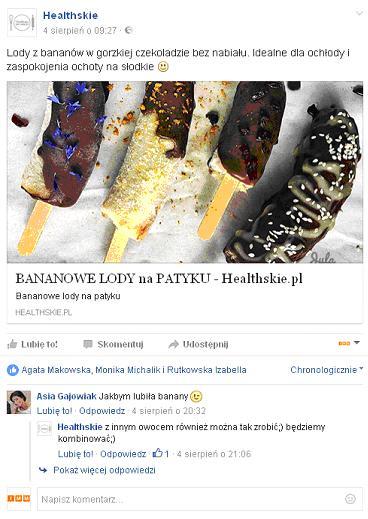 Uczestników dyskusji w sierpniu interesowały także przepisy na smaczne i zdrowe domowe lody.
