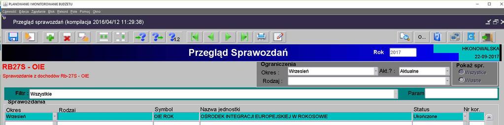UWAGA! Po ukończeniu przez osobę uprawnioną sprawozdania nie ma możliwości jego zmiany / edycji, tzn.