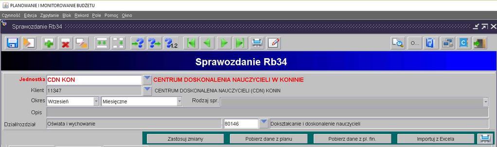 dane z planu Obraz