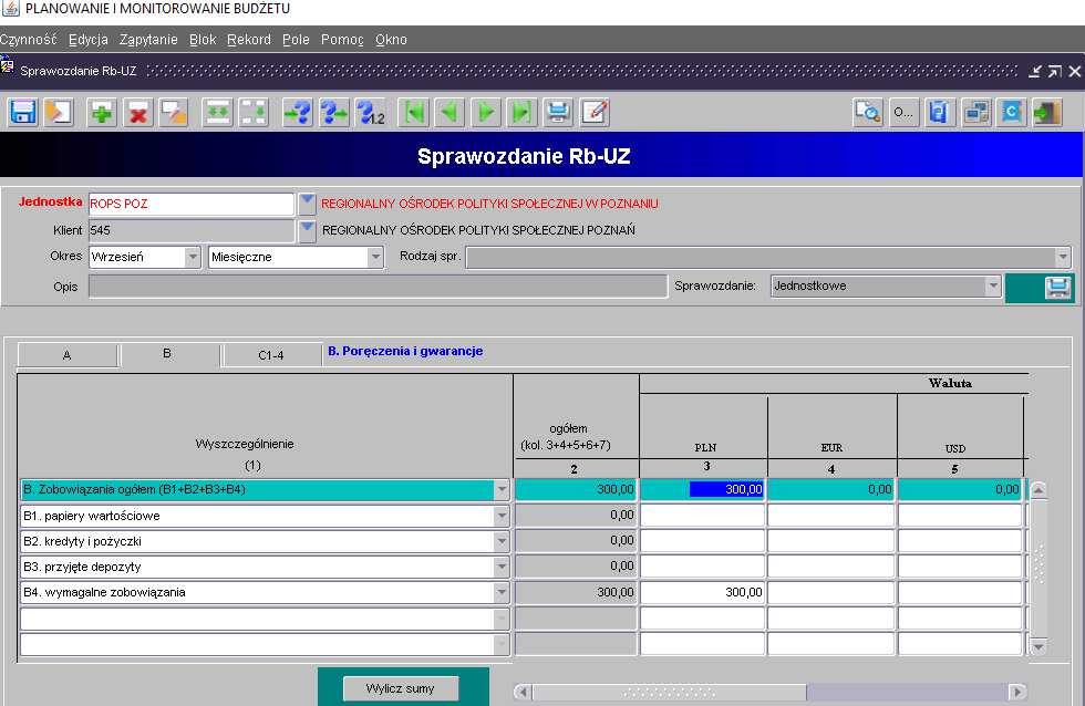 Następnie postępujemy analogicznie, jak w przypadku sprawozdania Rb-N omówionego na str. 47 niniejszej Instrukcji. UWAGA!