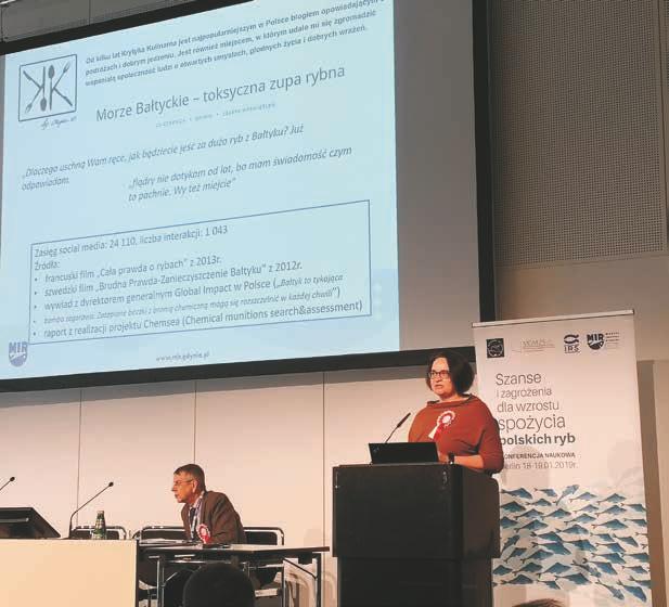 Dr Olga Szulecka, w prezentacji: Nowe kierunki rozwoju technologii przetwórstwa produktów rybołówstwa i akwakultury, opierając się głównie na wynikach projektu ProHealth, przedstawiła interesujące