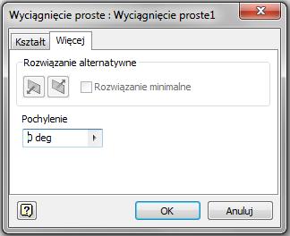 Polecenie służy zarówno do tworzenia nowych fragmentów części lub do usuwania wybranych fragmentów z istniejącego obiektu. Polecenie otwiera okno dialogowe, gdzie ustawia się opcje polecenia.