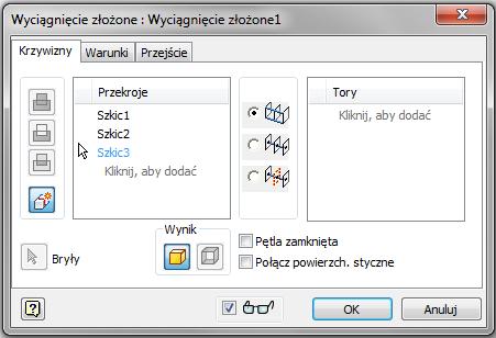 Do wykonania tego wyciągnięcia konieczne jest wcześniejsze wykonanie profilu zamkniętego oraz osi wokół której będzie wykonywane wyciągnięcie.