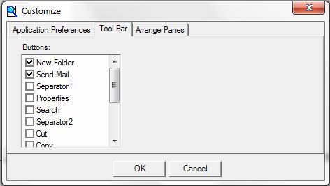 W menu Tool Bar możesz dodać lub usunąć klawisze funkcyjne z menu głównego programu. Po dokonaniu wyboru kliknij OK., a otrzymasz następujący widok programu TDV.