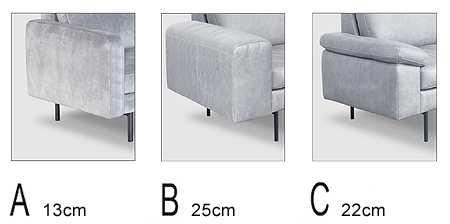 Warianty szycia: 1. Szew (stebnówka) możliwy dla wykonania w tkaninie oraz skórze naturalnej 2. Kedra możliwa tylko dla wykonania w tkaninie Komfort siedzenia do wyboru: Var.