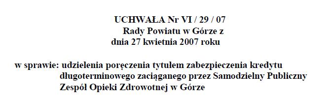 Rada Powiatu w Górze 27 kwietnia 2007 r.