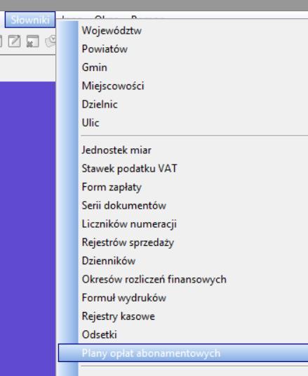 W przypadku opłaty abonamentowej możliwy jest wybór jednego z kilku sposobów naliczania: za pełne miesiące (opłata naliczana jest po zakończeniu miesiąca za pełne zakończone miesiące ; przykładowo 30.