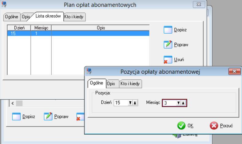 Na zakładce Ogólne wprowadzamy nazwę planu, na zakładce Opis można wprowadzaić dowolne informacje.