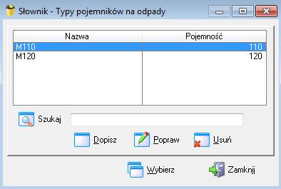 wywozu śmieci. Założenie kartoteki pojemnika wykonywane jest w module Gospodarka Pojemnikami natomiast wskazanie pojemnika do formuły obciążeń następuje w trakcie dopisywania planu wywozu.