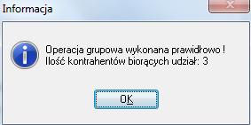Aby dokonać tej operacji wybieramy z menu OPERACJE GRUPOWE USTALANIE PARAMETRÓW OBCIĄŻEŃ KONTRAHENTÓW.