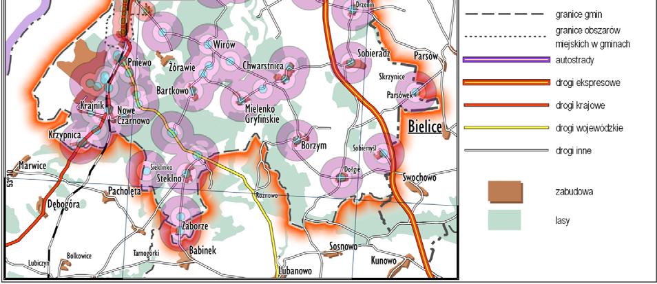 Nie gwarantuje się natomiast możliwości połączeń bezpośrednich ze sobą wszystkich miejscowości na obszarze Gminy oraz połączeń z miejscowościami liczącymi poniżej 100 mieszkańców.