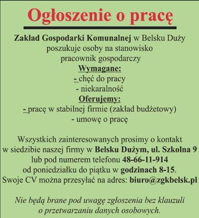 reklama na 1/2 strony - 10% OGŁOSZENIA DROBNE - 25 zł