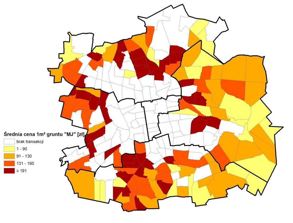 w I kwartale 2015 r. oraz III kwartale 2017 r. - 161 zł/m 2. WOLUMEN OBROTÓW, ŚREDNIA POWIERZCHNIA Wolumen obrotów 4 w 2017 r. tego typu gruntów liczył 52 mln zł i stanowił 18% obrotu.