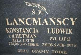 7 5.21. Lacmański Lucjan (Lancmański), 1882-, ekonom w Szystowicach Urodził się w 1882 roku (około) w Szystowicach, syn Ludwika i Anny z Czekałowskich.