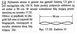 30. Ile wynosi średnia intensywność fali z zadania 8? Ws-ka: Wykorzystać wzór I = c( A) /. 31. Ile wynosi średnia gęstość energii fali w pręcie z zad. 8? Ws-ka: Stosowny wzór E = A /. 3. Jednorodna struna o masie m i długości L zwisa pionowo w dół.