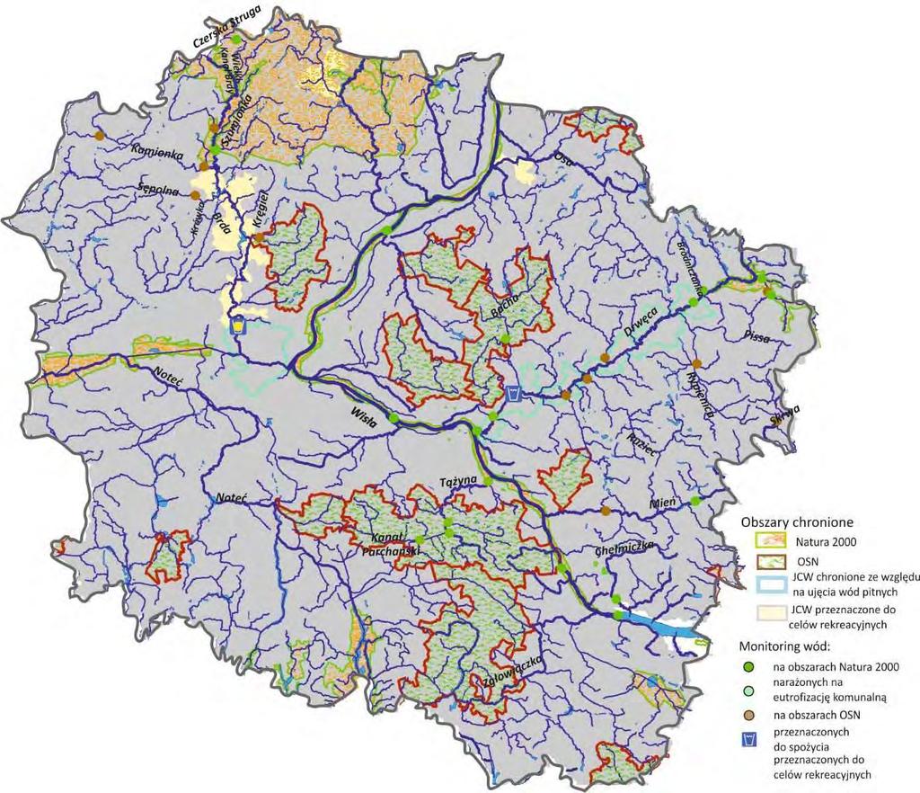 najczęściej przekraczającym granicę klasy II (41 ppk) był odczyn. W przypadku Ruźca na stanowisku w Wojnowie zadecydował o umiarkowanym stanie ekologicznym.
