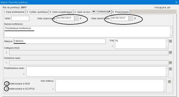 Konferencja uzupełniamy dane dotyczące konferencji jeśli publikacja