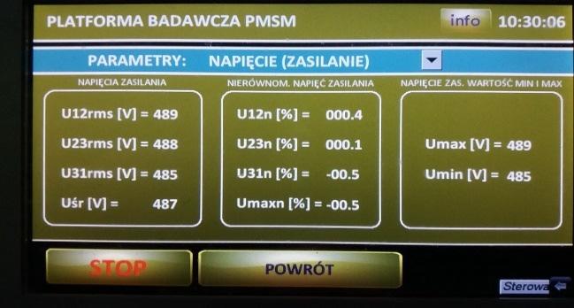 Maszyny Elektryczne - Zeszyty Problemowe Nr 2/2017 (114) 225 Fot. 15. Parametry napięć zasilania platformy Na Fot.