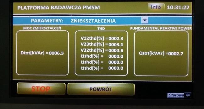 Power Factor, uwzględnia wszystkie harmoniczne i definiowany jest jako stosunek mocy czynnej do mocy pozornej: PF = P/S Drugi z wyświetlanych współczynników mocy, tzw.