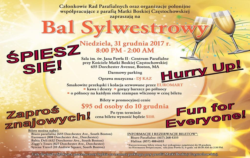 01.06.18 godz. 5:30 pm PARISH CHRISTMASS CONCERT - Saturday, 01.06.18 at 5:30 pm PARAFIALNY OPŁATEK - Niedziela, 14 stycznia bezpośrednio po mszy świętej o godz.