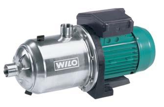 POMPY DO INSTALACJI SANITARNYC Pompy Wilo-MultiCargo MC Wilo-MultiCargo MC Pompy samozasysające : Idealna jako pompa podstawowa do wykorzystania wody deszczowej Korpus pompy ze stali nierdzewnej