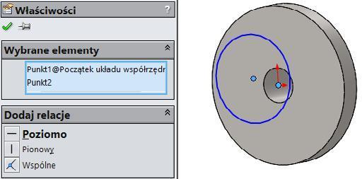 okręgu i początkiem układu współrzędnych (rysunek 9.6)