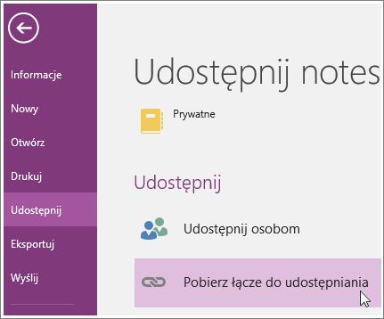 Obok pozycji Link wyświetlania lub