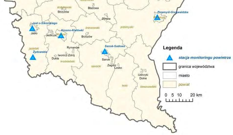 PM2.5, metali ciężkich w pyle PM10 (ołów, kadm, nikiel, arsen), benzo(α)pirenu w pyle