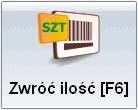 Okno Zwrotu towaru oprócz standardowych kolumn dostępnych na oknie Paragonu zawiera kolumnę Zwrot w której prezentowana będzie zwracana ilość.