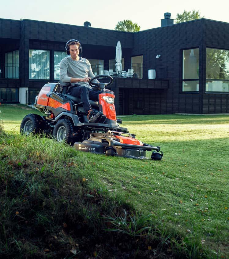 72 RIDERY MIEJ SATYSFAKCJĘ Z KAŻDEJ PRACY Ridery Husqvarna docierają w miejsca wcześniej niedostępne, wykonując