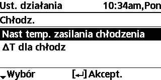 Menu Dla instalatora Menu Domyślne ustawienie Opcje ustawień / Wyświetlacz T na grzaniu 5 C Ustawienie T włączenia grzania. Temp. zewn. dla wł. grzałki 0 C Temperatura wł. grzałki 6.2 * 1, * 2 Chłodz.