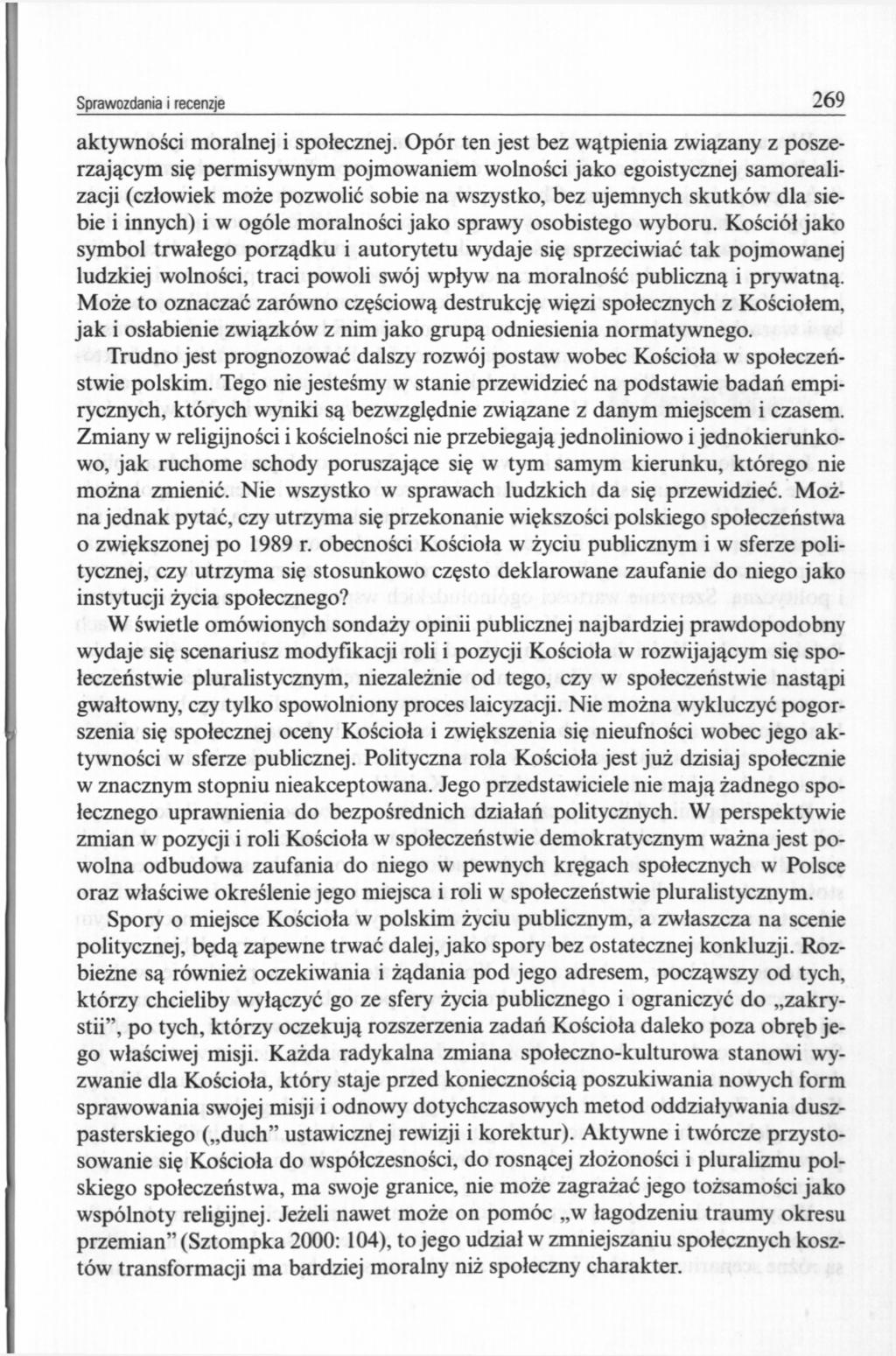 268 Sprawozdania i recenzje aktywności moralnej i społecznej.