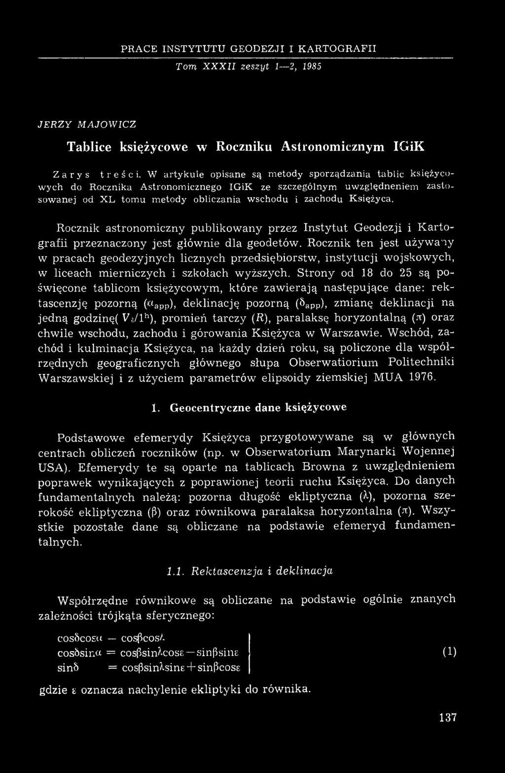 a n e j od X L to m u m e to d y o b lic z a n ia w s c h o d u i z a c h o d u K się ż y ca.