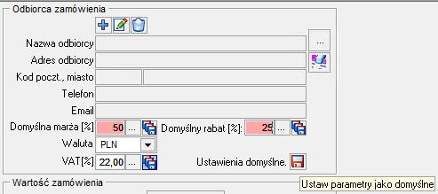 Edycja domyślnego rabatu i marży w module dealerskim Gdy nie ma wybranego klienta końcowego lub użyto przycisku czyszczącego dane można