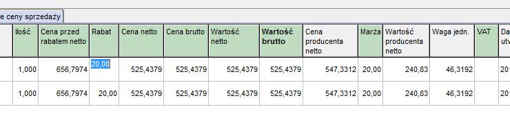 lub rabatu z poziomu listy w module dealerskim Została dodana możliwość zmiany wartości ceny
