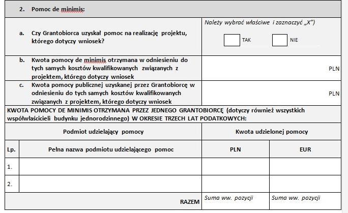 Pkt. 1. Symbolem X należy zaznaczyć odpowiedź adekwatną do sytuacji Grantobiorcy. Pkt.3. Opis własności/współwłasności należy podać nr Księgi Wieczystej, potwierdzającej własność/współwłasność.