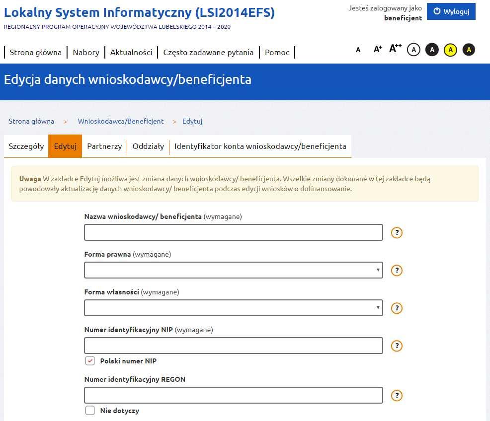 Jeżeli formularz został wypełniony poprawnie po