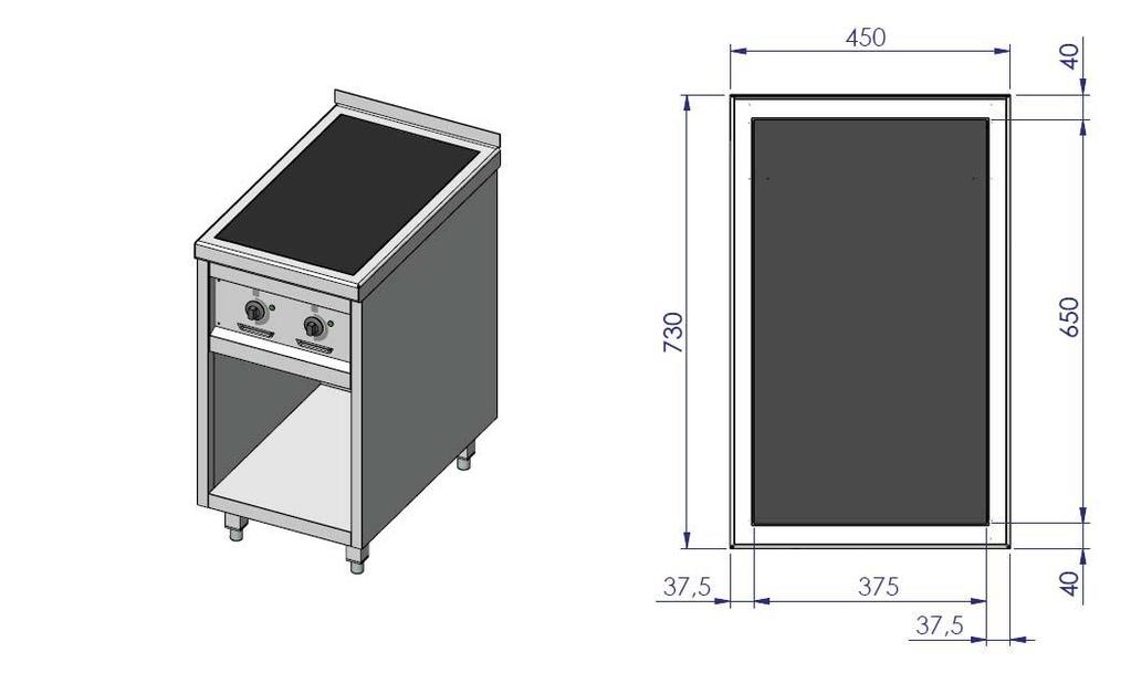 Przykład dostosowania do linii 450 Compact line Podwójny blat, 2 x cewka okrągła GI-SH/DU/CL-7000-655 (2 x 3.