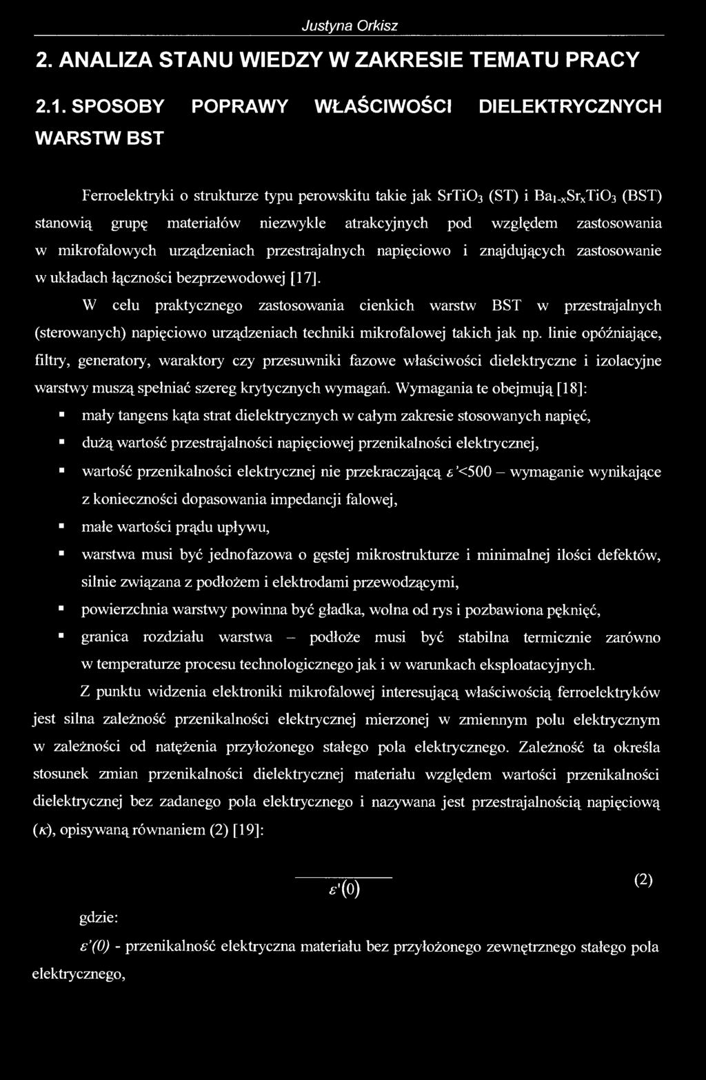 Justyna Orkisz 2. ANALIZA STANU WIEDZY W ZAKRESIE TEMATU PRACY 2.1.