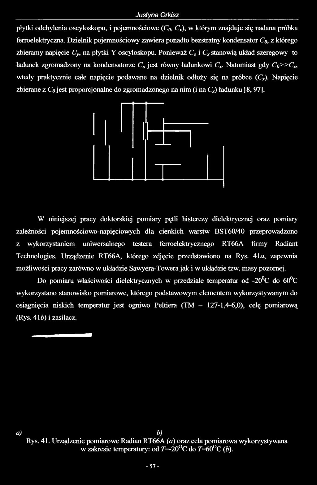 Ponieważ C i Cx stanowią układ szeregowy to ładunek zgromadzony na kondensatorze C jest równy ładunkowi Cx.