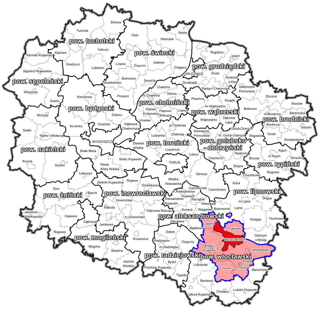 Założenia polityki terytorialnej województwa kujawsko-pomorskiego na lata 2014-2020 Zasięg terytorialny OSI Włocławka i obszaru powiązanego z nim funkcjonalnie 3