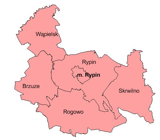 11 POWIAT RYPIŃSKI Powiat rypiński jest jednym z mniejszych obszarowo powiatów województwa. Zajmuje ok. 3,3% powierzchni regionu, obejmuje 6 gmin i cechuje się dość dużym udziałem ludności wiejskiej.