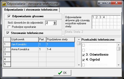 98 Programowanie SATEL określić, czy centrala ma odtwarzać komunikat głosowy po podniesieniu słuchawki, czy po 15 sekundach od zakończenia wybierania numeru (opcja globalna BEZ TESTU ODEBRANIA TEL.