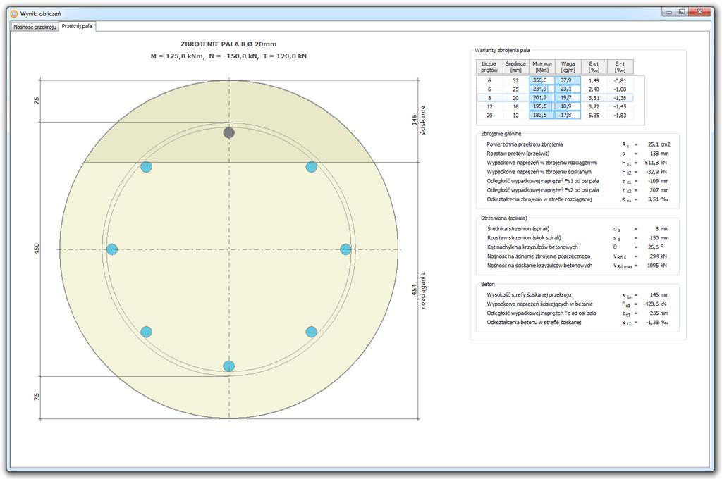 wraz z wynikami obliczeń zbrojenia głównego,