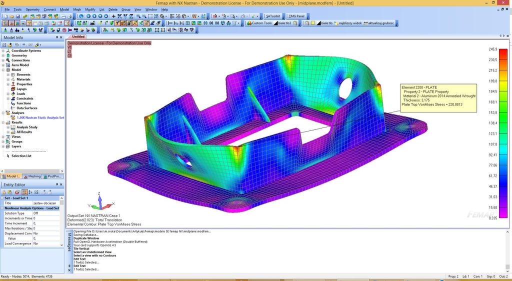 Najważniejsze jest to, że Femap umożliwia szybkie tworzenie modeli, które dokładnie odzwierciedlają parametry strukturalne, dynamiczne i termiczne pojedynczych komponentów, zespołów lub złożonych