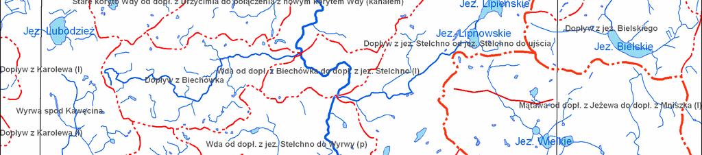 pojawiają się utwory piaszczyste. Wody jeziora Stelchno posiadają drenujący charakter w stosunku do wód podziemnych znajdujących się w obrębie zlewni.