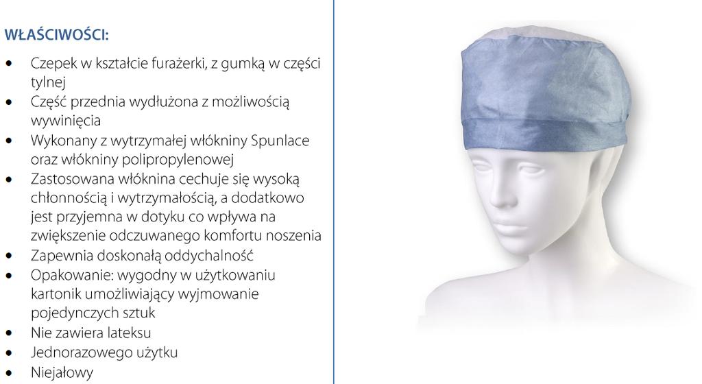 12 Czy Zamawiający dopuści czepek o właściwościach: Gramatura na całej powierzchni 25g/m2 26. Pakiet 21, poz.