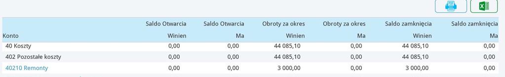 Można również utworzyć konta syntetyczne, które będą służyły do podglądu sumy zapisów na danej grupie kont analitycznych.