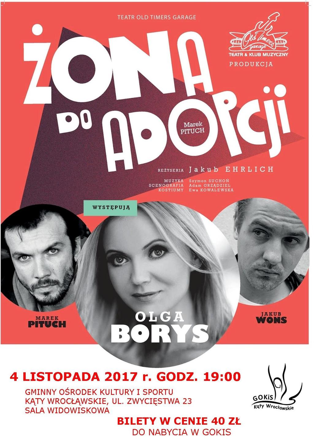 pl W tym numerze: Spektakl teatralny Żona do adopcji 1 Koncert Zespołu Muzyki Polskiej MOKOSZA 2 Sylwester w Kątach Wrocławskich 3 Zajęcia baletu 4 Ogłoszenia PZERiI 5 Plan zajęć kulturalnych 6 Nabór